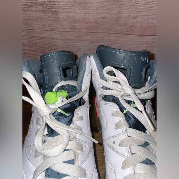 2016 Air Jordan 6 GS Bright Mango size 5.5Y youth 384665-114 sneaker shoes - Picture 5 of 15